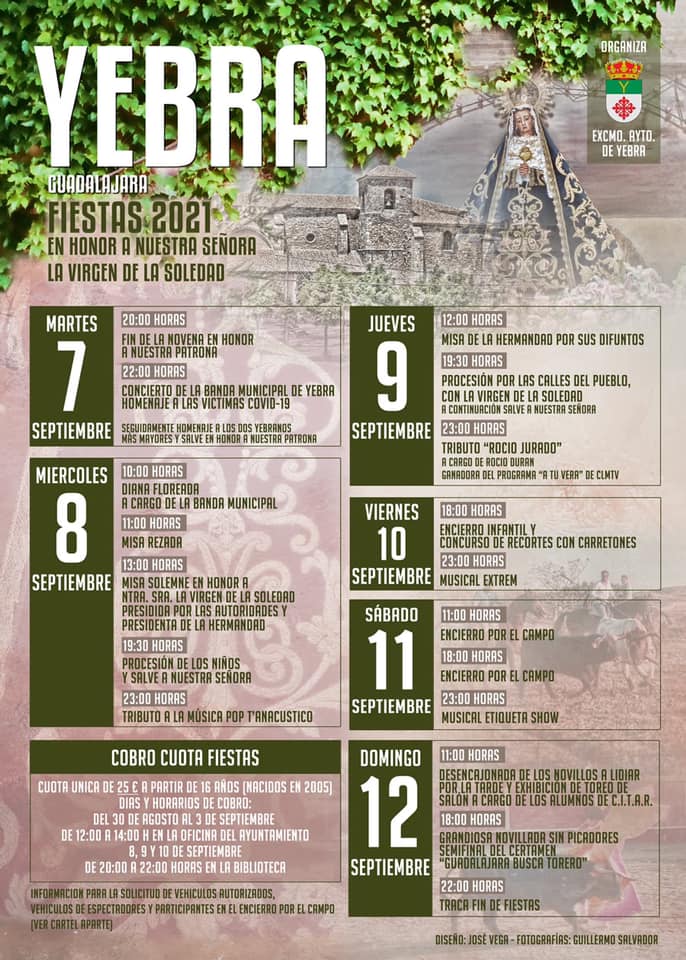 Fiestas patronales en honor a la Virgen de la Varga 2021 Yebra